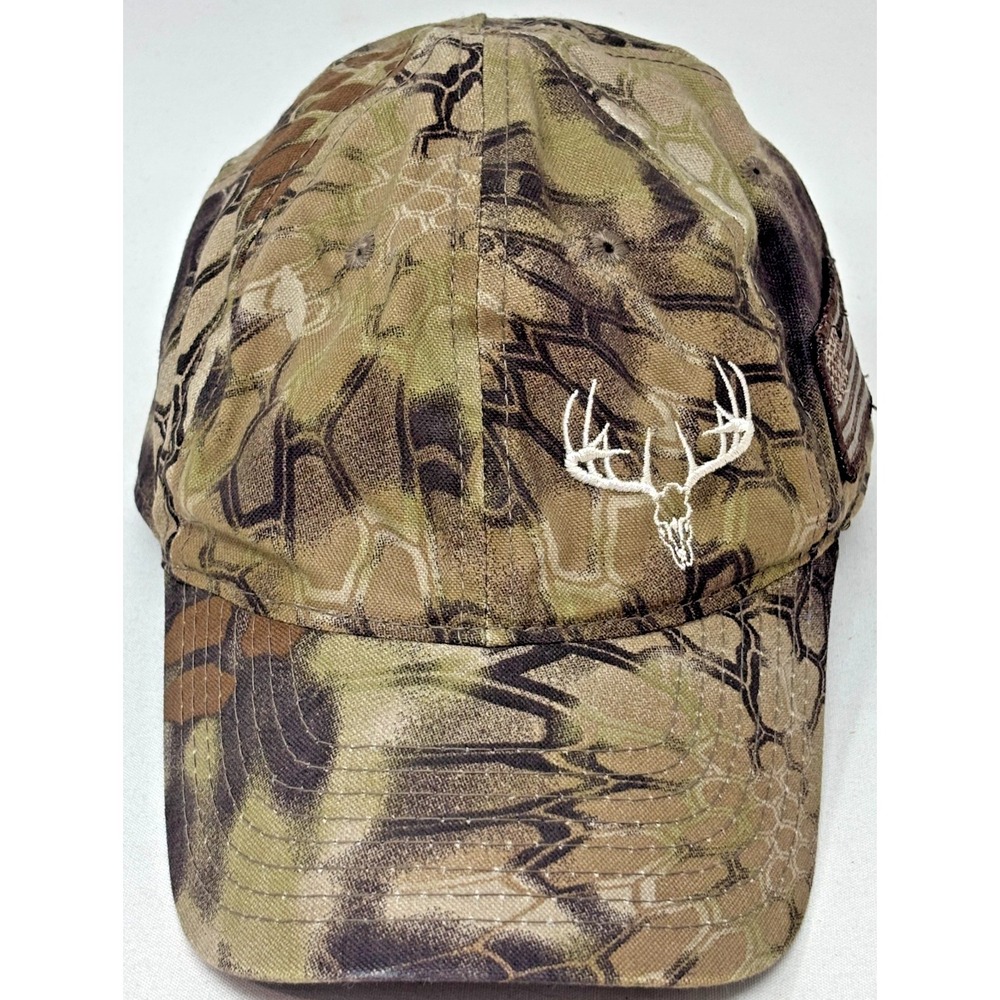 Kryptek Camo Deer Skull‎ Hat Outdoor Cap Strapback USA Flag Hunting Cap